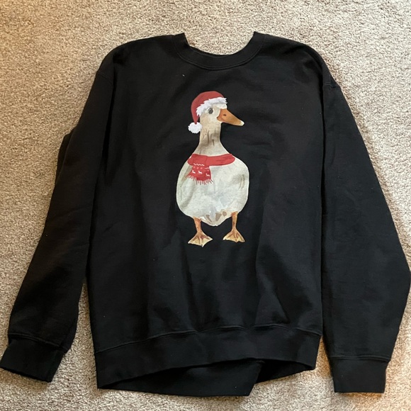 Duck Christmas Sweatshirt Crewneck Size Medium - Picture 2 of 5